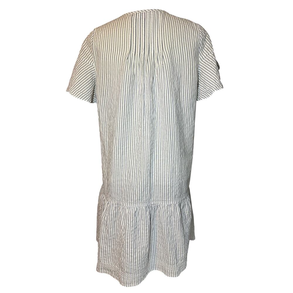 Vineyard Vines Women's Dress Size 2 Striped Pintuck Flutter Sleeve Navy White - Picture 3 of 8